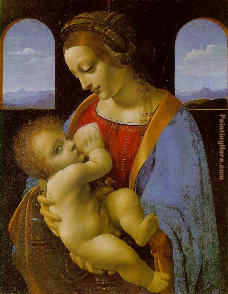 Madonna Litta painting - Leonardo da Vinci Madonna Litta art painting